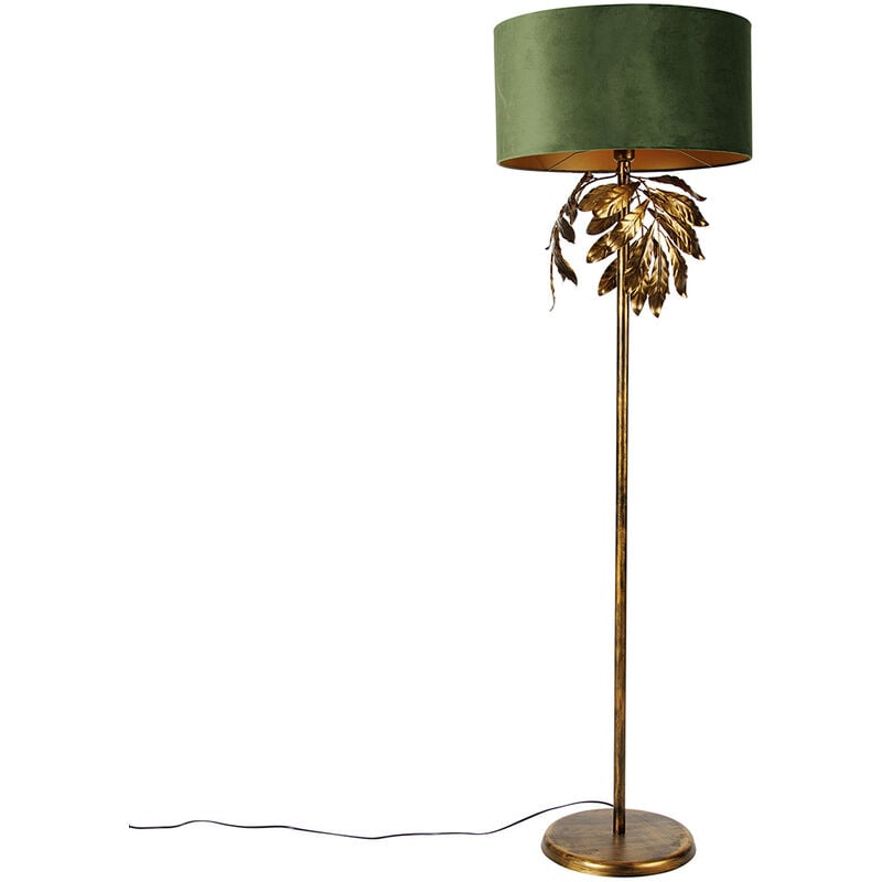 Qazqa - linden - Lampadaire avec Abat-Jour - 1 lumière - h 171 cm - Vert - Classique/Antique - éclairage intérieur - Salon i Chambre i Cuisine i