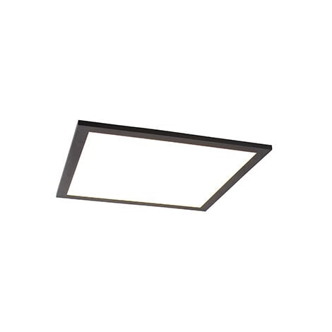 QAZQA liv - LED Dimmable Plafonnier Moderne variateur inclus - 1 lumière - L 400 mm - Noir - Moderne - Éclairage intérieur - Salon I Chambre I Cuisine I Salle à manger - Noir