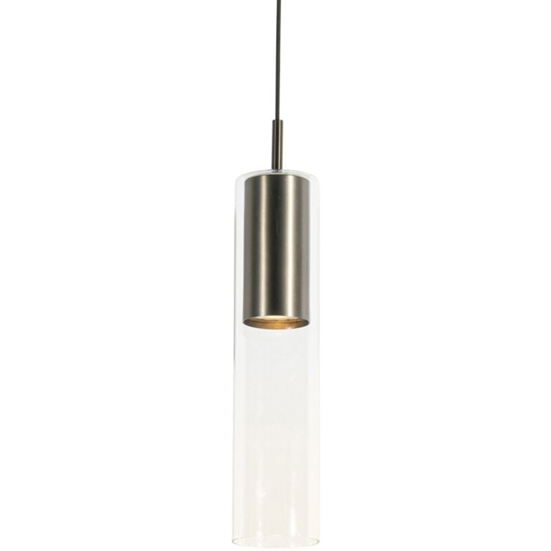 Qazqa - lloyd - Suspension - 1 lumière - ø 7 cm - Gris foncé - Moderne - éclairage intérieur - Salon i Chambre i Cuisine i Salle à manger