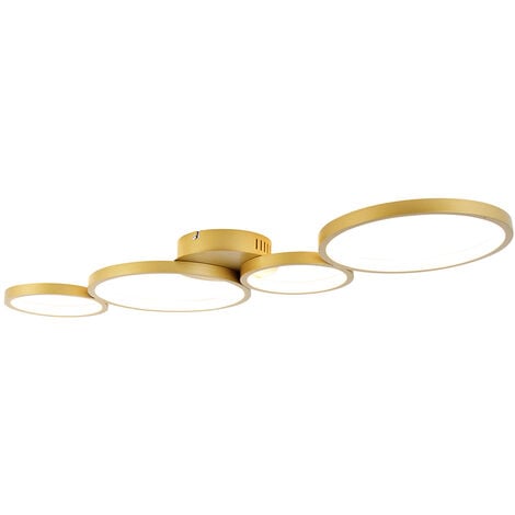 QAZQA lupolo - LED Dimmable Plafonnier variateur inclus - 4 lumière - L 100 cm - Doré/Laiton - Moderne - éclairage intérieur - Salon I Chambre I Cuisine I Salle à manger