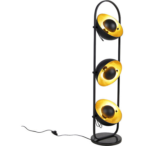 QAZQA magnax - Lampadaire - 3 lumière - H 130 cm - Noir - Moderne - éclairage intérieur - Salon I Chambre I Cuisine I Salle à manger