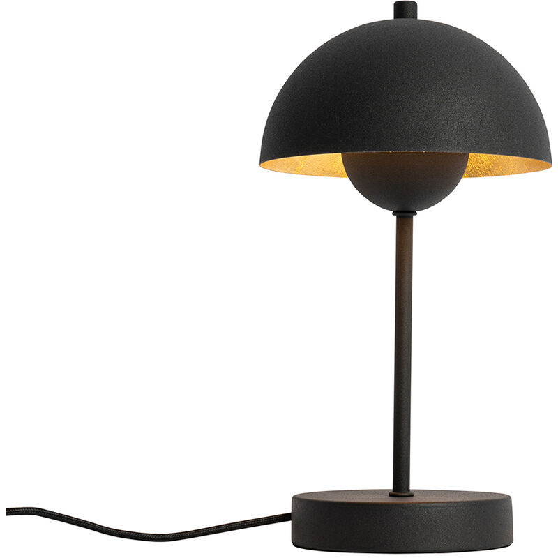 Qazqa - magnax - Lampe de table - 1 lumière - ø 16 cm - Noir et Or - Rétro - éclairage intérieur - Salon i Chambre i Cuisine i Salle à manger