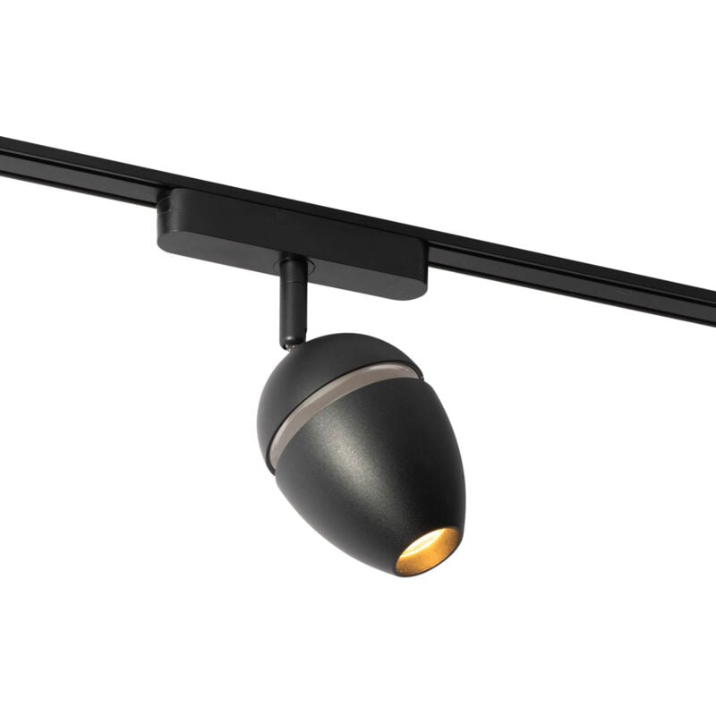Qazqa - magnetic eggy - led Système de rail spot luminaire plafond, plafonnier compatible pour led - 1 lumière - l 13.1 cm - Noir - Moderne