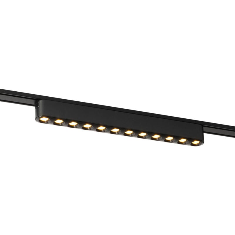 Qazqa - magnetic puntua - led Système de rail spot luminaire plafond, plafonnier compatible pour led - 1 lumière - l 257 mm - Noir - Moderne