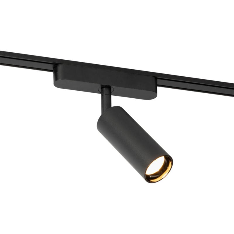 Qazqa - magnetic samson - led Système de rail spot luminaire plafond, plafonnier compatible pour led - 1 lumière - l 13.1 cm - Noir - Moderne