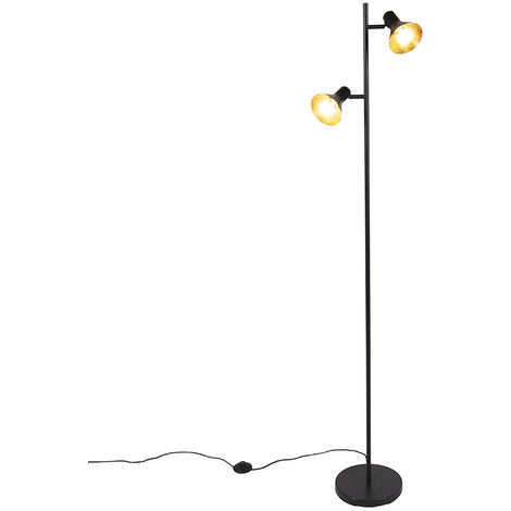 QAZQA magno - Lampadaire - 2 lumière - H 1580 mm - Noir - Moderne - éclairage intérieur - Salon I Chambre