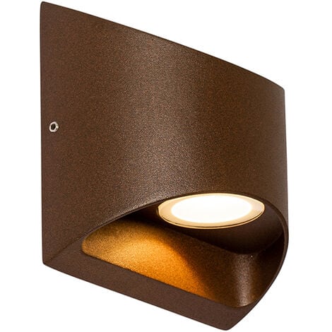 QAZQA mal - LED Applique murale - 2 lumière - L 13 cm - Brun rouille - Moderne - éclairage extérieur