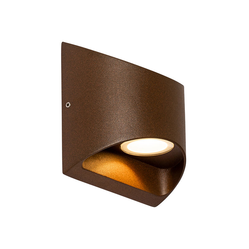 Mal - led Applique murale - 2 lumière - l 13 cm - Brun rouille - Moderne - éclairage extérieur - Qazqa