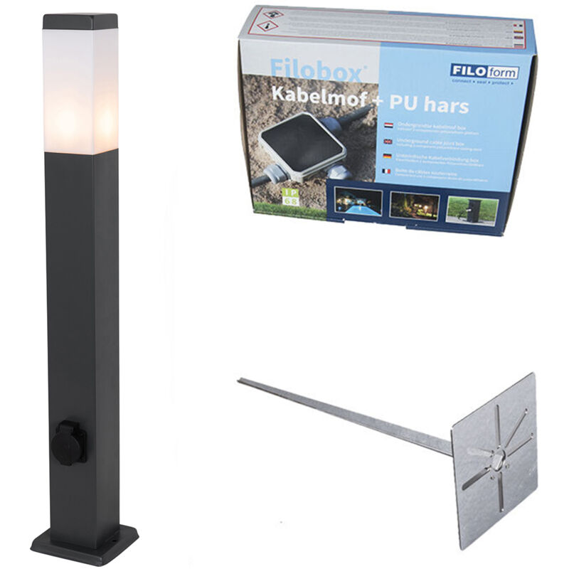 Malios - éclairage de terrasse et d'allée de jardin - 1 lumière - l 12.8 cm - Gris foncé - Moderne - éclairage extérieur - Qazqa