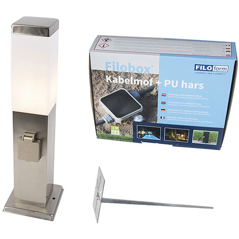 Qazqa Malios Lampes d'extérieur sur pied carrées en acier