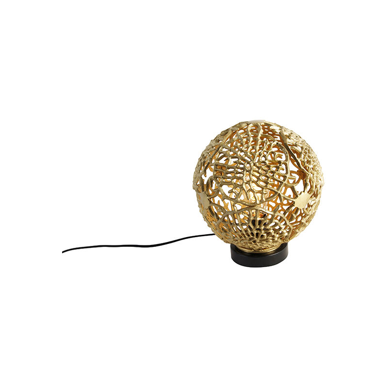Qazqa - maro - Lampe de table - 1 lumière - ø 26 cm - Doré/Laiton - Art Deco - éclairage intérieur - Salon i Chambre i Cuisine i Salle à manger
