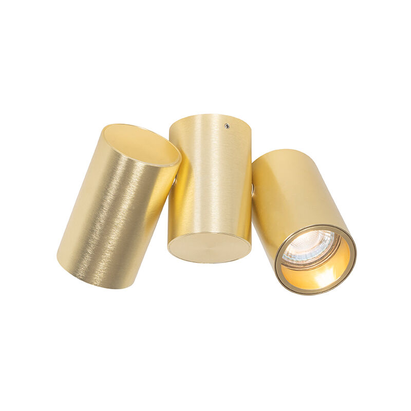 Qazqa - michael - led Spot plafond, plafonnier - 2 lumière - l 172 mm - Doré/Laiton - Design - éclairage intérieur - Salon i Chambre i Cuisine i