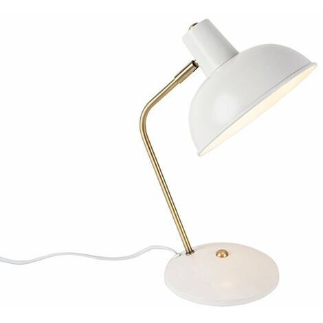 QAZQA milou - Lampe de bureau - 1 lumière - L 260 mm - Blanc - Moderne - éclairage intérieur - Salon I Chambre I Cuisine I Salle à manger