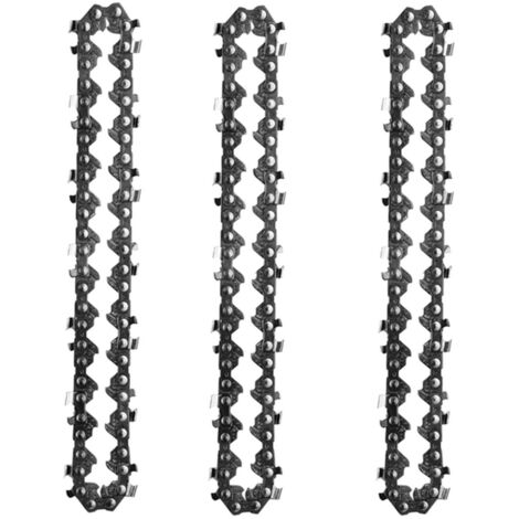 QAZQA Mini Tronçonneuse ÉLectrique Sans Fil Chaîne de Scie À Chaîne pour la Coupe Du Bois Branches D'arbres ÉLagage Cour Jardinage 3 PiÈces 4 Pouces
