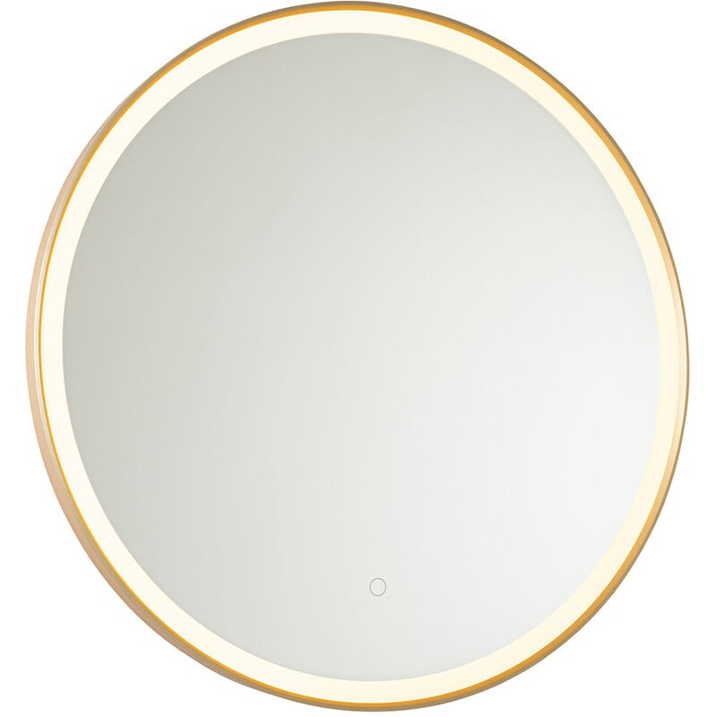 Qazqa - miral - led Dimmable Eclairage miroir variateur inclus - 1 lumière - ø 70 cm - Doré - Moderne - éclairage intérieur - Salle de bains