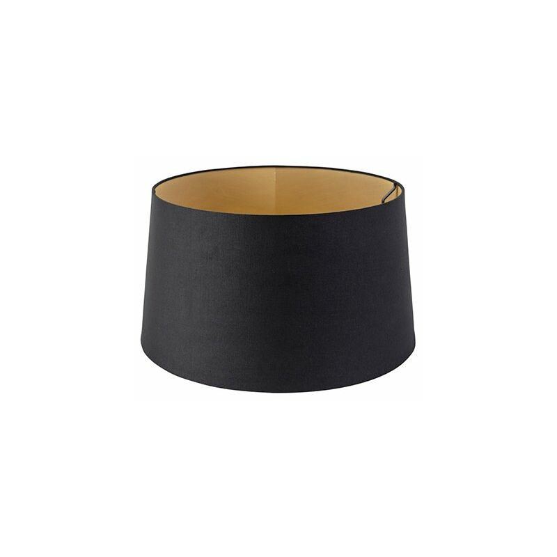 

QAZQA Moderno Algodón Pantalla algodón negro/oro 40/35/22 , Redonda / Cónica Pantalla lámpara colgante,Pantalla lámpara de pie