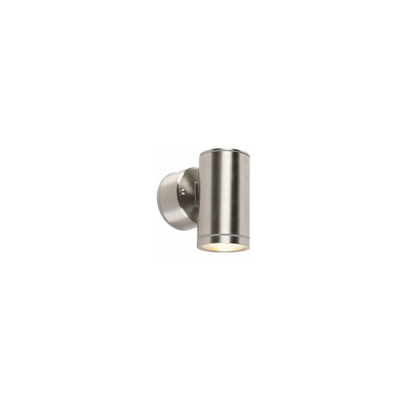 

Qazqa - Moderno Aplique moderno acero IP55 1-luz - BASHFUL Acero inoxidable Cilíndra Adecuado para LED Max. 1 x 6 Watt