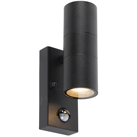 Lámpara Negra Doble Reflector Con Sensor De Movimiento – Do it Center