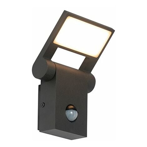 Aplique pared de exterior gris oscuro SOLAR 11cm aluminio y PC LED 7,5W  IP54 4000K SENSOR MOVIMENTO