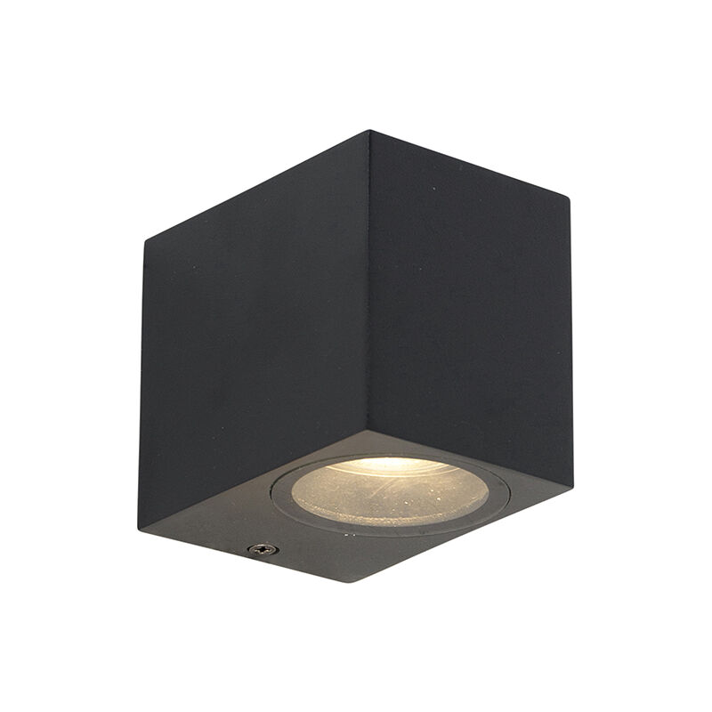 

QAZQA Moderno Aplique moderno negro IP44 - BALENO I Acero inoxidable Rectangular Adecuado para LED Max. 1 x 35 Watt