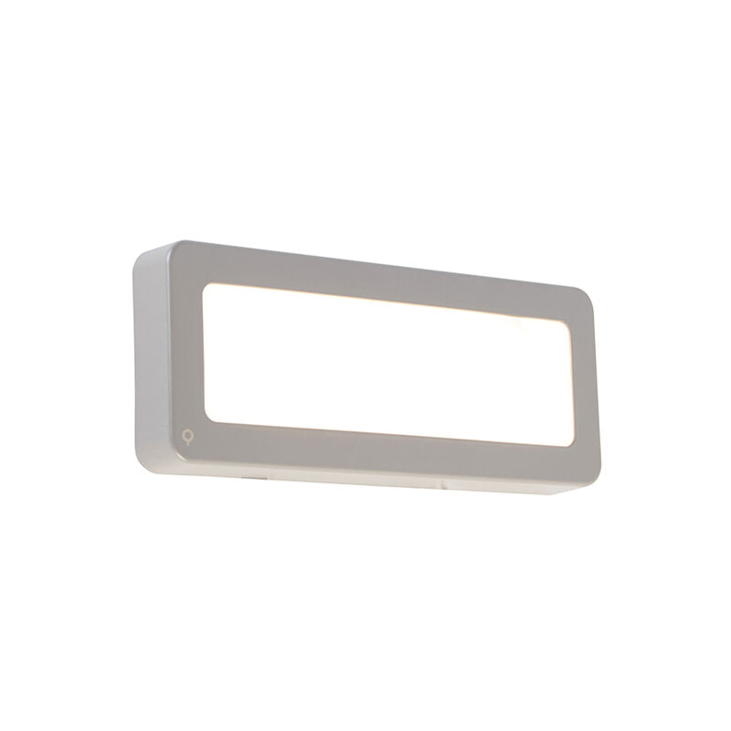 

QAZQA Moderno Aplique moderno gris LED - PRIM Plástico Rectangular Incluye LED Max. 1 x 5 Watt