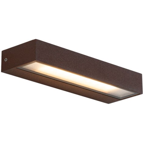 QAZQA Moderno Aplique moderno marrón óxido con LED IP65 - Hannah Aluminio /Vidrio Alargada Incluye LED Max. 1 x 12 Watt