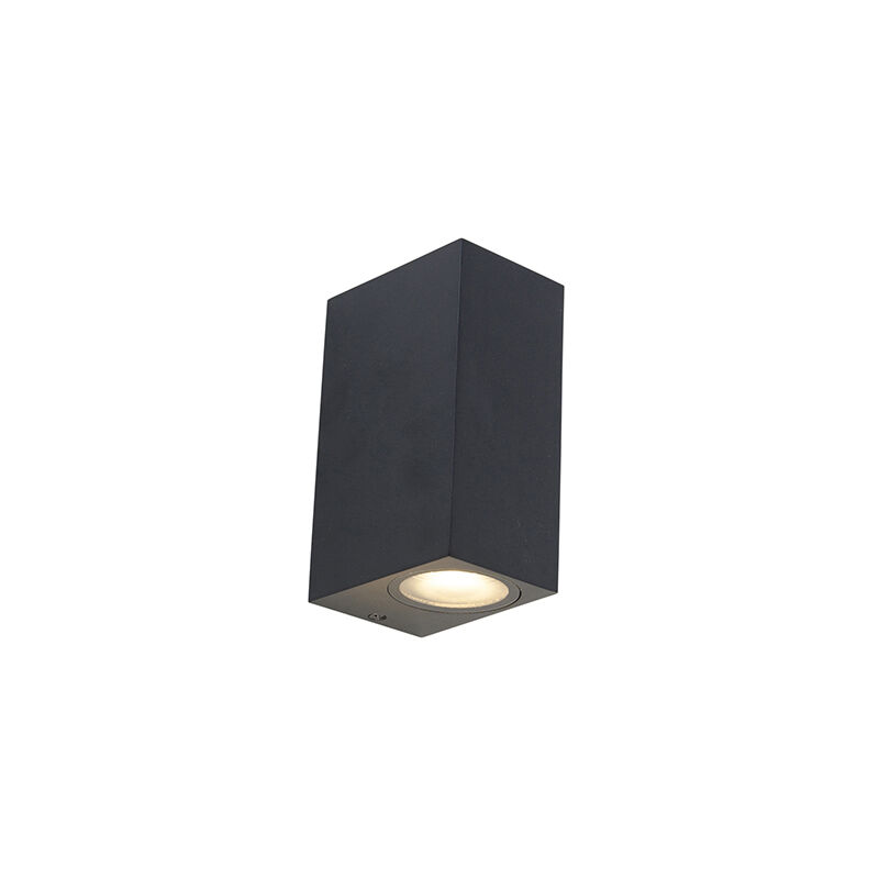 

QAZQA + Moderno Aplique moderno negro IP44 - BALENO II Aluminio Rectangular Adecuado para LED Max. 2 x 35 Watt