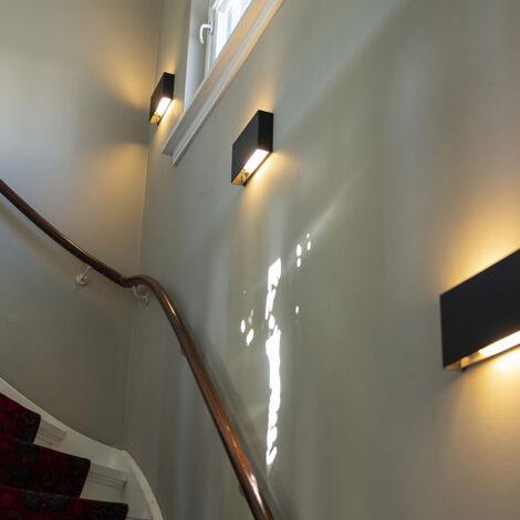 QAZQA + Moderno Aplique moderno negro - Otan Aluminio Rectangular Adecuado para LED Max. 2 x 40 Watt