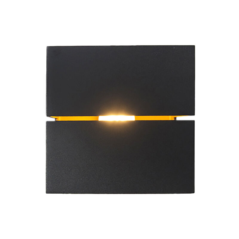 

+ Moderno Aplique moderno negro/dorado - TRANSFER 2 Aluminio Cuadrada Adecuado para LED Max. 1 x 40 Watt - Qazqa