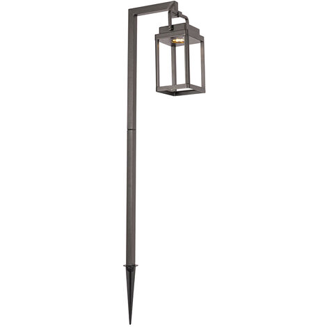 QAZQA Moderno Foco de exterior con pincho gris oscuro con LED recargable - Yara Aluminio Alargada Incluye LED Max. 1 x 2.6 Watt
