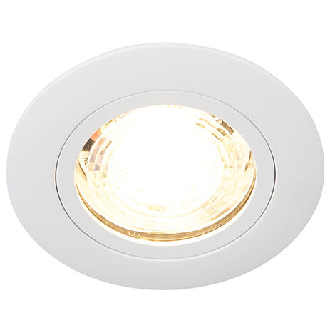 QAZQA + Moderno Foco empotrable blanco con LED regulable en 3 pasos IP44 - Ulo Plástico Redonda Incluye LED Max. 1 x 5 Watt