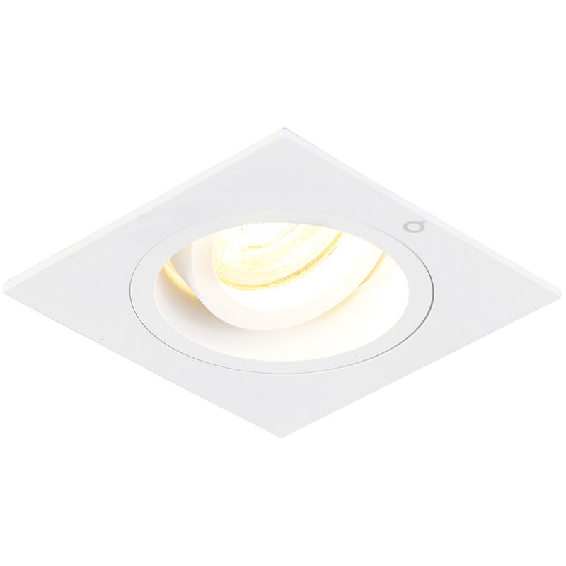 

+ Moderno Foco empotrado cuadrado blanco orientable - CHUCK Acero Cuadrada Adecuado para LED Max. 1 x 50 Watt - Qazqa