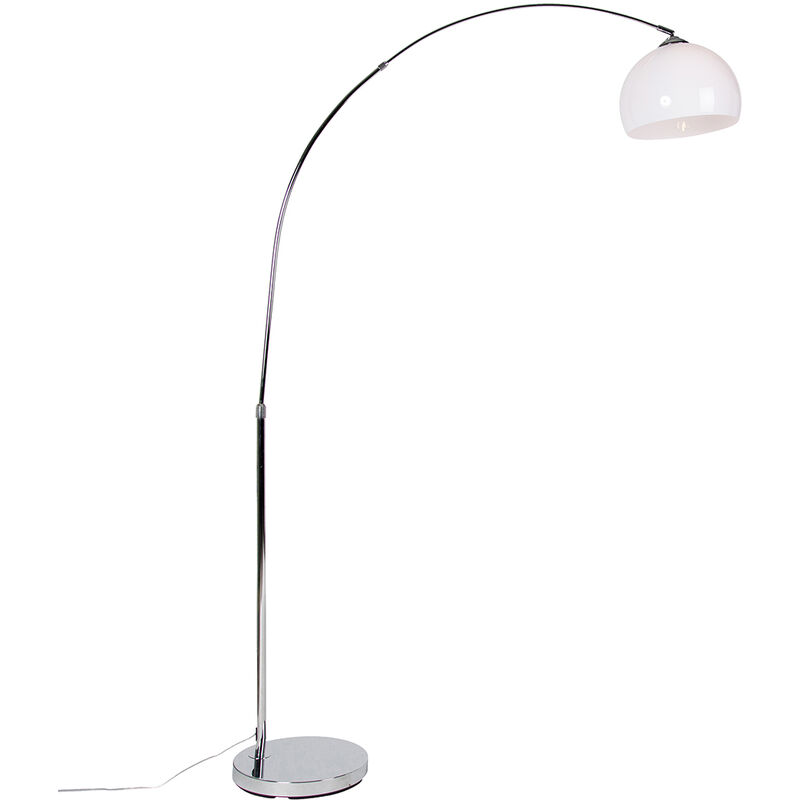 

+ Moderno Lámpara de arco moderna cromo pantalla blanca - ARC Basic Plástico /Acero Redonda /Alargada Adecuado para LED Max. 1 x 20 Watt - Qazqa