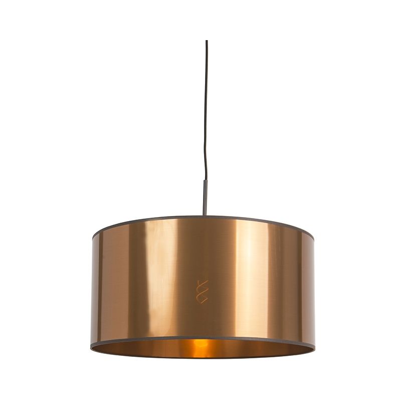 

Moderno Lámpara colgante Art Deco negra pantalla cobre 50cm - COMBI 1 Plástico /Acero Redonda Adecuado para LED Max. 1 x 60 Watt - Qazqa