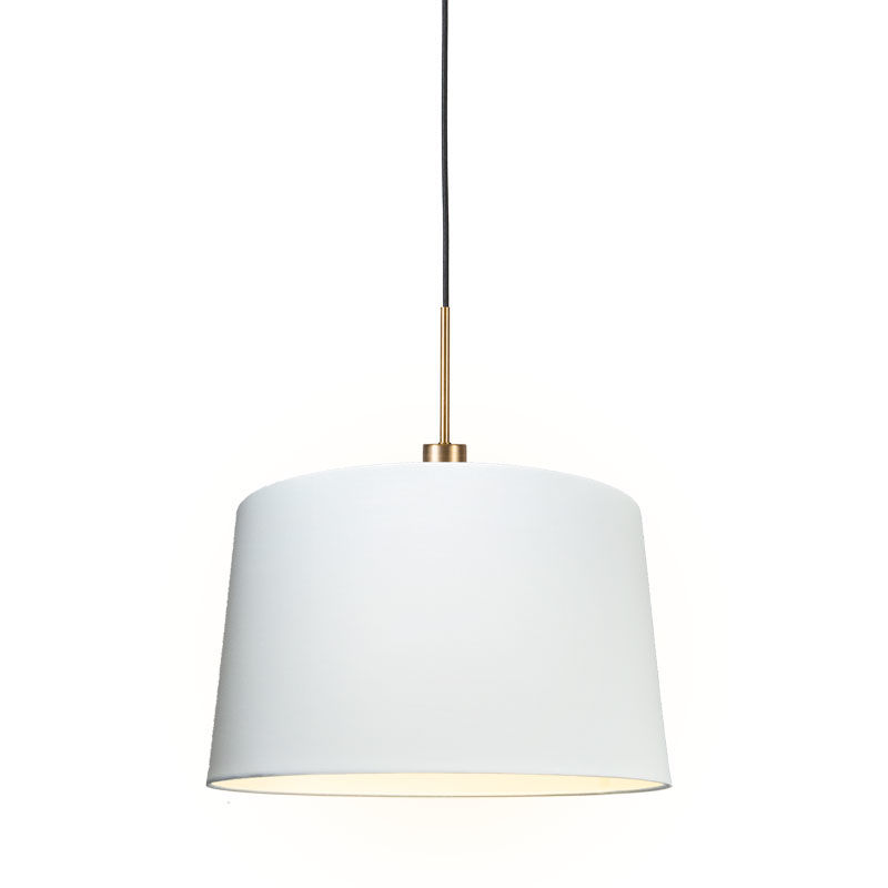 

Moderno Lámpara colgante moderna bronce pantalla 45cm blanca - COMBI 1 Metálica /Textil Redonda Adecuado para LED Max. 1 x 60 Watt - Qazqa