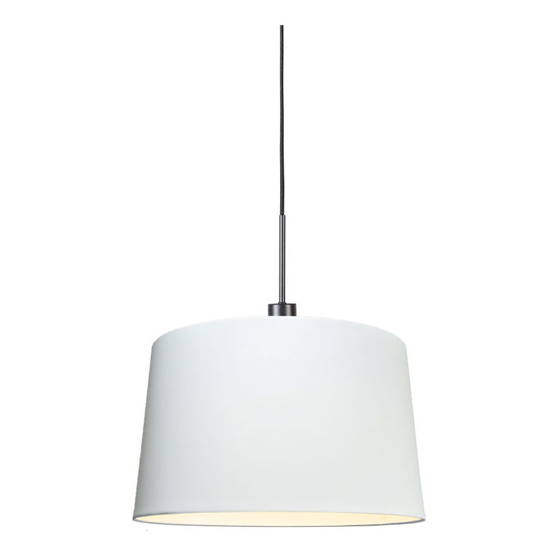 

QAZQA Moderno Lámpara colgante moderna negra pantalla blanco 45cm - COMBI 1 Metálica /Textil Redonda Adecuado para LED Max. 1 x 60 Watt