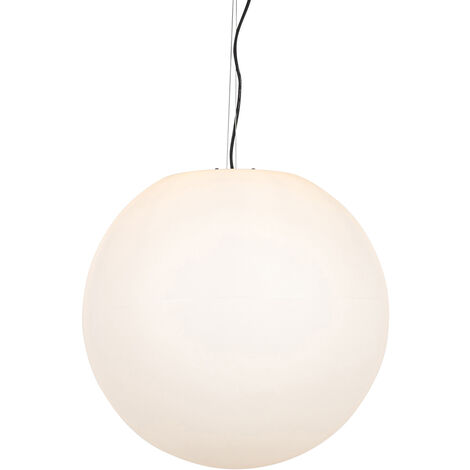 QAZQA Moderno Lámpara colgante moderna de exterior blanca 56 cm IP65 - Nura Plástico Esfera Adecuado para LED Max. 1 x 23 Watt