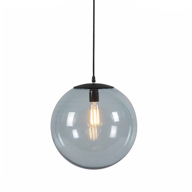 

QAZQA Art Déco Lámpara colgante Art Deco gris 35 cm - PALLON Vidrio /Acero Alargada Adecuado para LED Max. 1 x 60 Watt