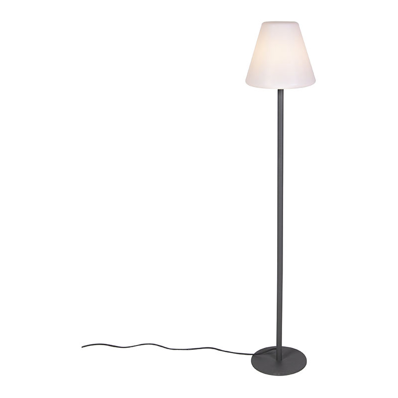 

Moderno Lámpara de pie moderna gris oscuro IP44 - VIRGINIA Plástico /Acero inoxidable Redonda /Alargada Adecuado para LED Max. 1 x 23 Watt - Qazqa