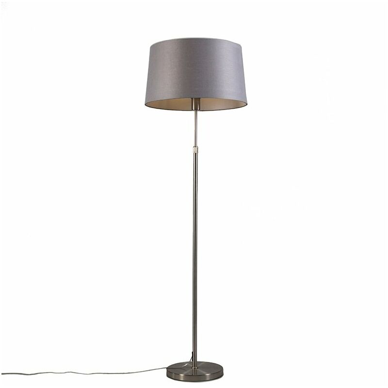 

Moderno Lámpara de pie acero pantalla gris 45cm ajustable - PARTE Plástico /Metálica Redonda /Alargada Adecuado para LED Max. 1 x 60 Watt - Qazqa