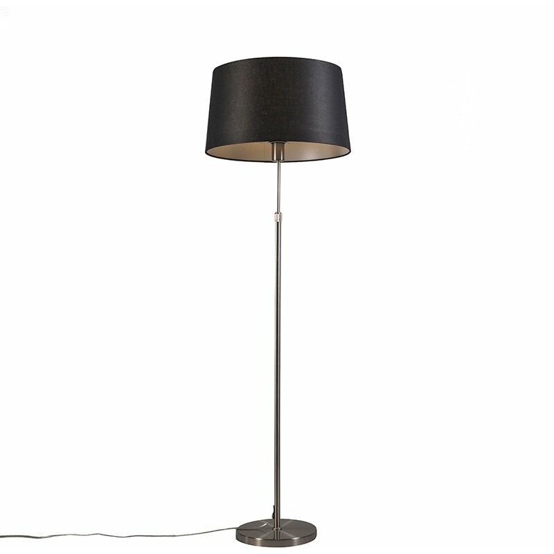

Moderno Lámpara de pie acero pantalla negra 45cm ajustable - PARTE Plástico /Metálica Redonda /Alargada Adecuado para LED Max. 1 x 60 Watt - Qazqa