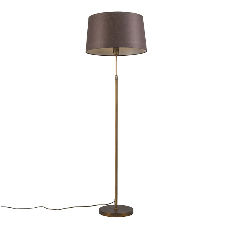 

Moderno Lámpara de pie bronce pantalla marrón ajustable 45cm - PARTE Plástico /Metálica Redonda /Alargada Adecuado para LED Max. 1 x 60 Watt - Qazqa