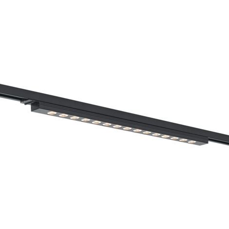 QAZQA Moderno Lámpara de techo negra moderna para sistema de riel monofásico 15W 1170 lm 3000K - Iconic Tsiri Plástico Alargada Incluye LED Max. 1 x 15 Watt