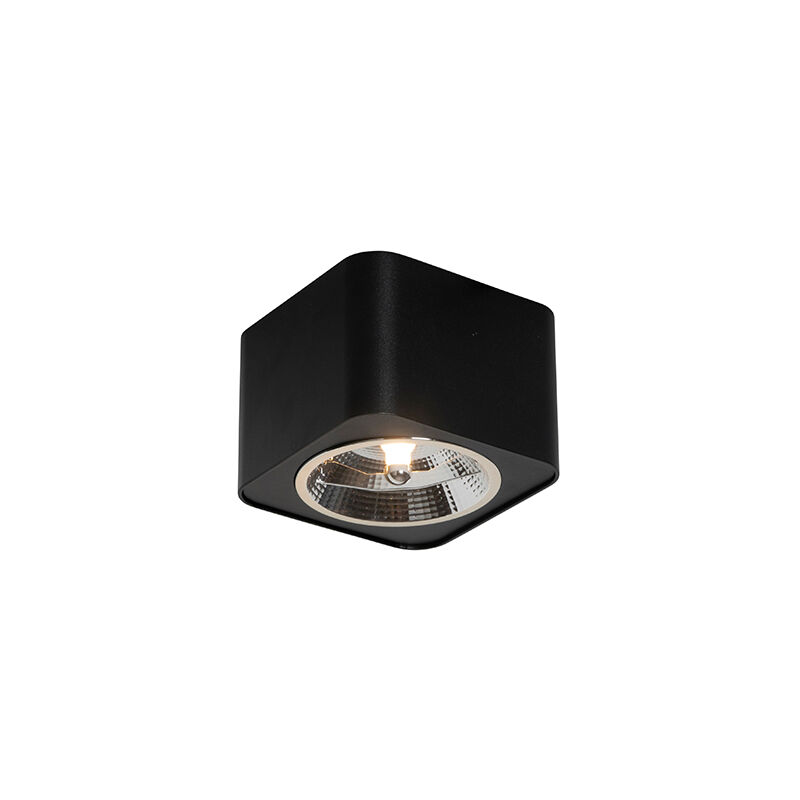 

QAZQA Moderno Foco moderno negro 12,5cm - BOXER Aluminio Cuadrada Adecuado para LED Max. 1 x 50 Watt