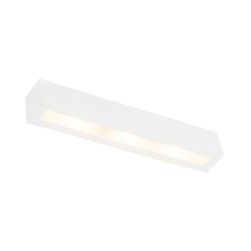 

QAZQA Moderno Aplique moderno blanco 3 luces - TJADA NOVO Yeso Rectangular Adecuado para LED Max. 3 x 25 Watt