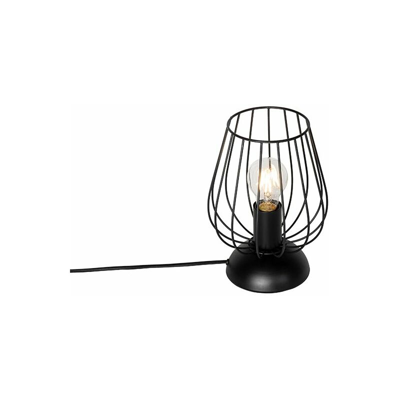 

Qazqa - Moderno Lámpara de mesa moderna negra - PALICA Acero Redonda Adecuado para LED Max. 1 x 25 Watt