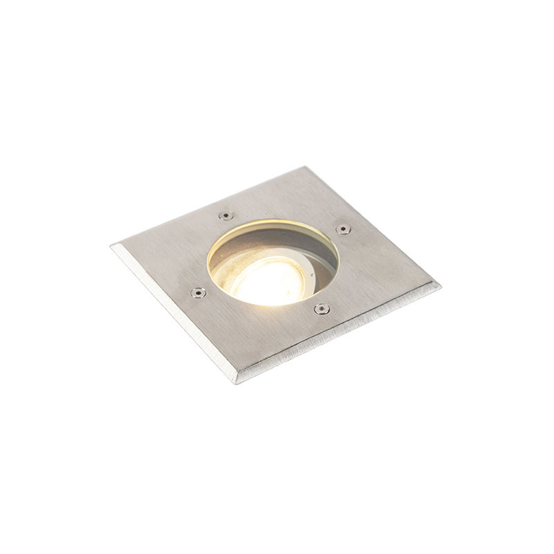 

QAZQA + Moderno Foco suelo moderno acero 13.5cm IP67 - BASIC Square Acero inoxidable /Plástico Cuadrada Adecuado para LED Max. 1 x 6 Watt