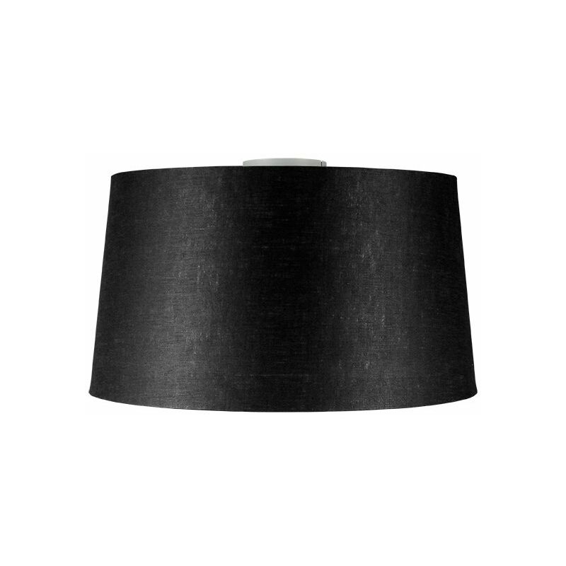 

QAZQA Moderno Plafón moderno blanco pantalla negra 45cm - COMBI Plástico /Metálica Redonda Adecuado para LED Max. 1 x 60 Watt