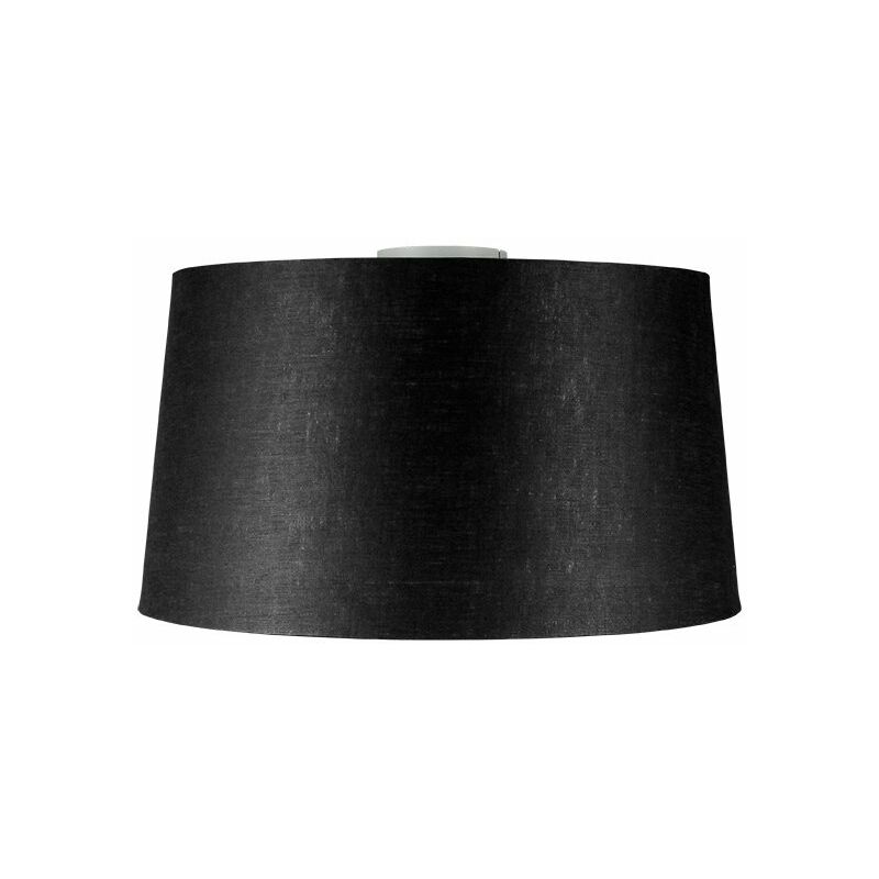 

QAZQA Moderno Plafón moderno blanco mate pantalla negra 45cm - COMBI Plástico /Metálica Redonda Adecuado para LED Max. 1 x 60 Watt