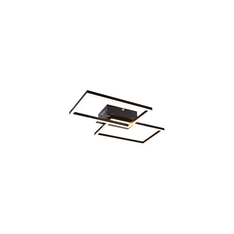 

Moderno Lámpara de techo negra regulable-3-estados LED - PLAZAS Novo Aluminio /Acero Cuadrada Incluye LED Max. 1 x 30 Watt - Qazqa